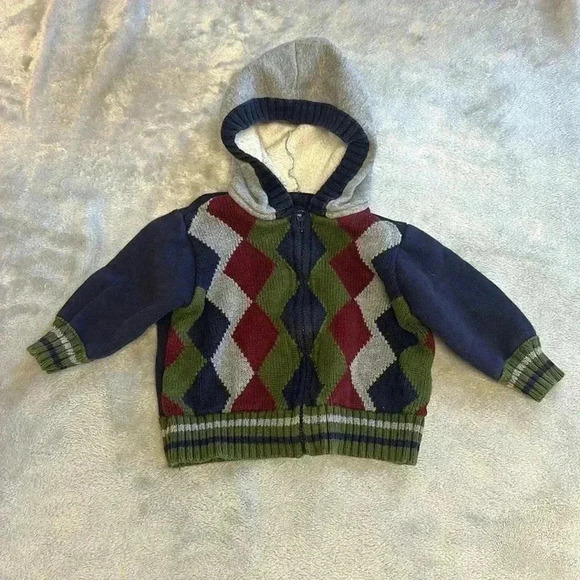 GAP - medium weight knit full zip hoodie. Size 3-6 months - Picture 1 of 3